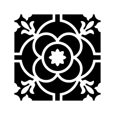 Carreau de ciment Tudor Greta Black 20×20