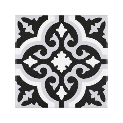 Carreau de ciment Orly Noir 20×20